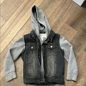 Kids Denim Jacket with Gray Sleeves